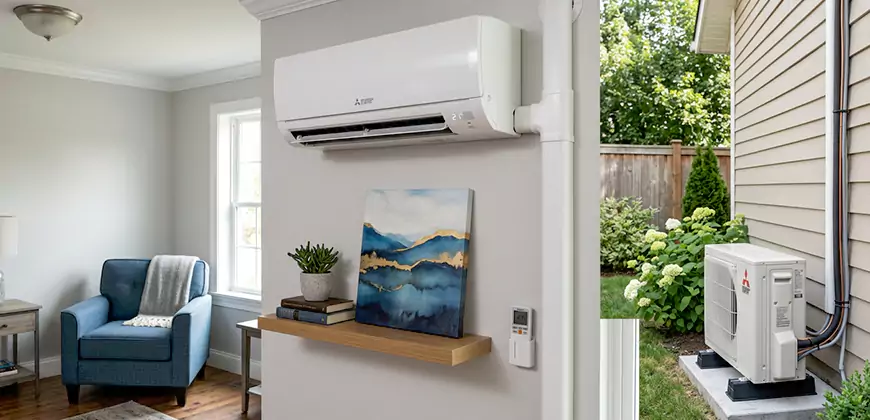 Wall Mounted Heat Pump Setup in Encinitas